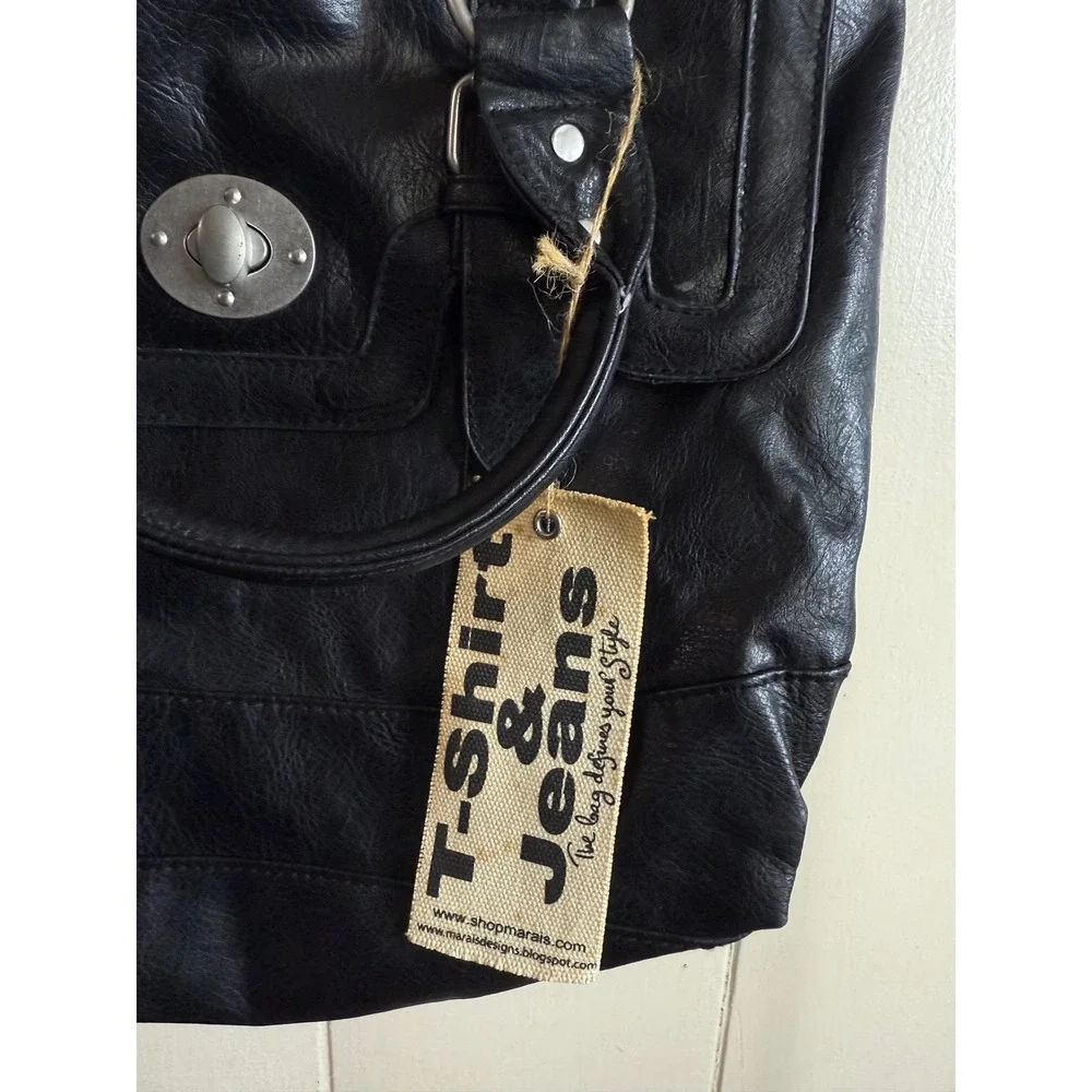 T-Shirt & Jeans Crossbody‎ Bag Purse Women's Faux Leather Satchel